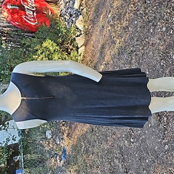 LIVE LOVE TEXAS Spandex & Rayon Grey circular swing dress RETRO BRAND USA Sm - Picture 5 of 8